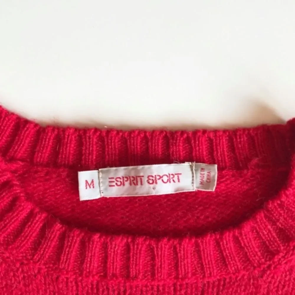 80s Vintage red wool sweater - women's xs / small